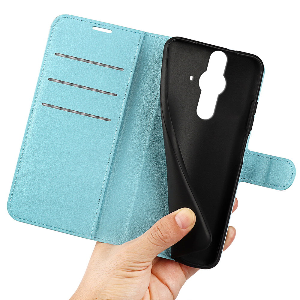 Magnetic Closure Litchi Texture PU Leather Wallet Case Stand Flip Folio Phone Cover for Sony Xperia Pro-I