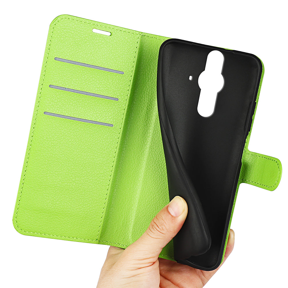 Magnetic Closure Litchi Texture PU Leather Wallet Case Stand Flip Folio Phone Cover for Sony Xperia Pro-I