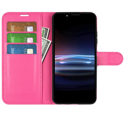 Magnetic Closure Litchi Texture PU Leather Wallet Case Stand Flip Folio Phone Cover for Sony Xperia Pro-I