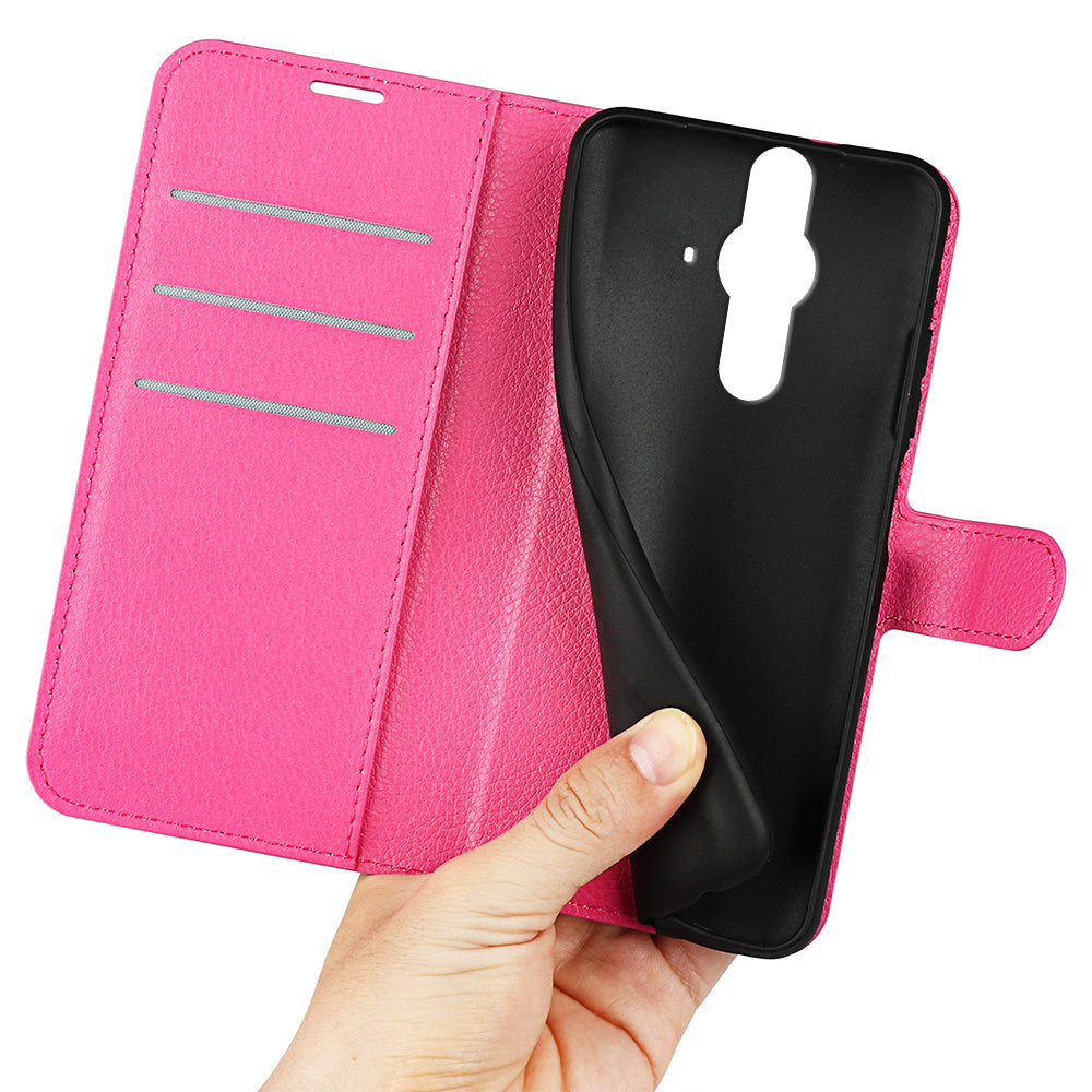 Magnetic Closure Litchi Texture PU Leather Wallet Case Stand Flip Folio Phone Cover for Sony Xperia Pro-I