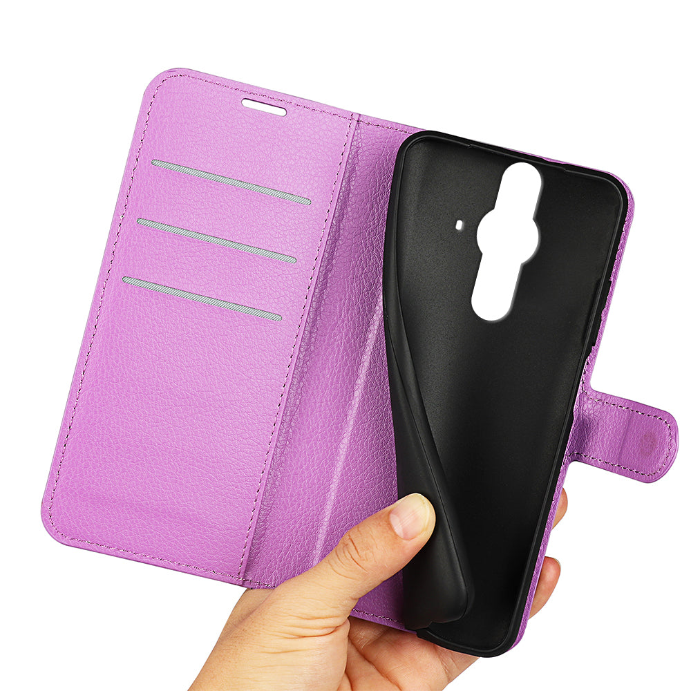 Magnetic Closure Litchi Texture PU Leather Wallet Case Stand Flip Folio Phone Cover for Sony Xperia Pro-I