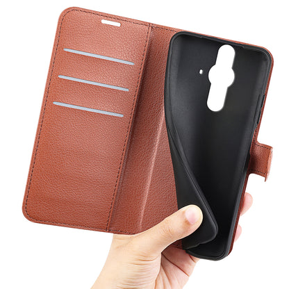 Magnetic Closure Litchi Texture PU Leather Wallet Case Stand Flip Folio Phone Cover for Sony Xperia Pro-I