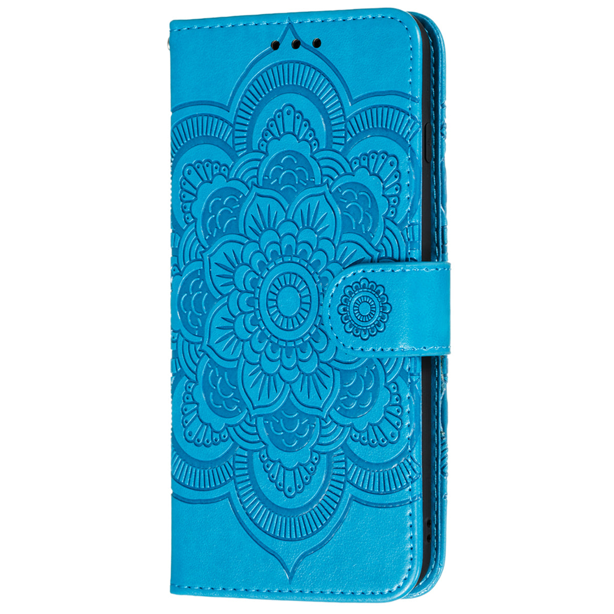 Imprinting Mandala Flower Flip PU Leather Case Stand Magnetic Closure Protective Phone Cover with Strap for Xiaomi Redmi Note 11 Pro 5G (China) (MediaTek)/Note 11 Pro+ 5G