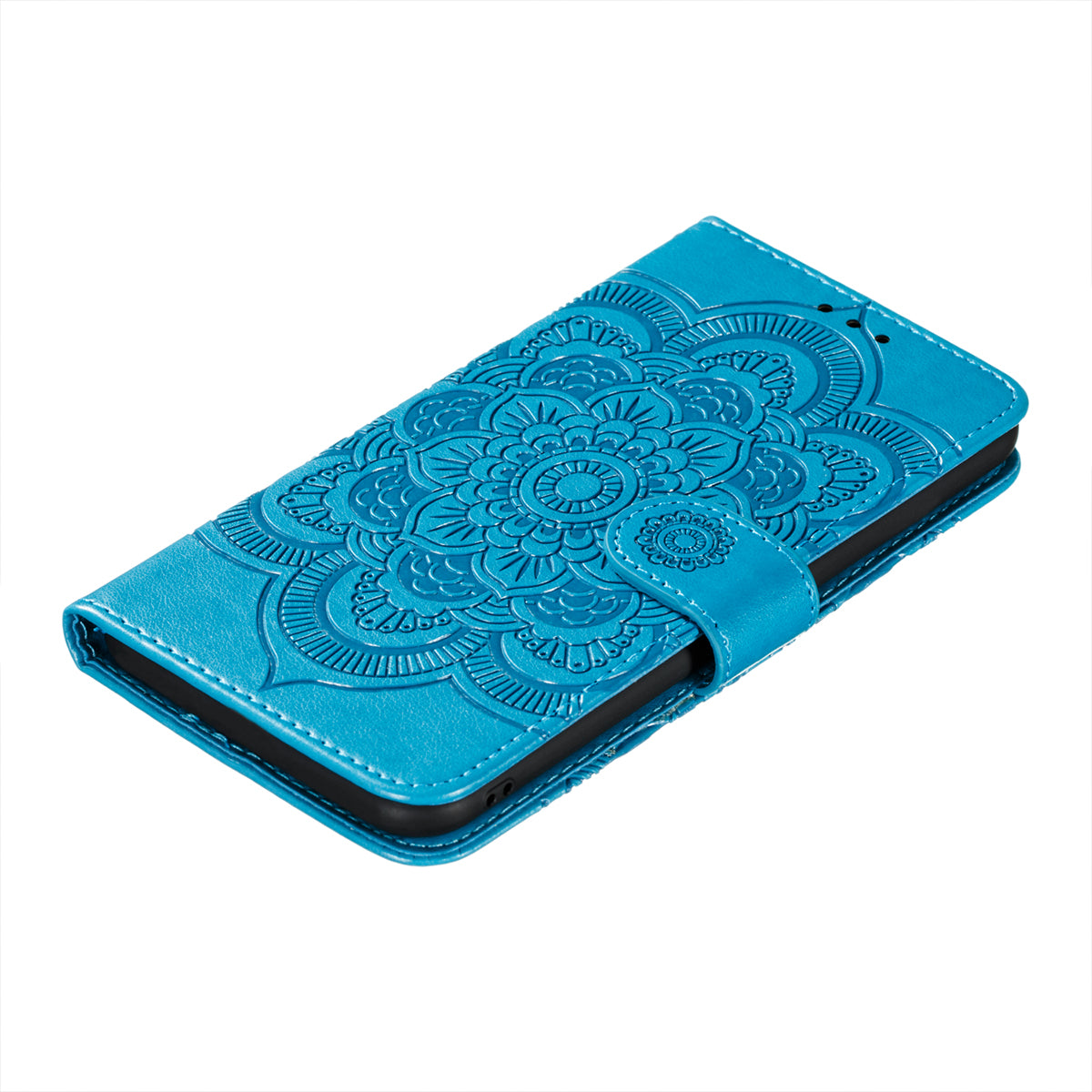 Imprinting Mandala Flower Flip PU Leather Case Stand Magnetic Closure Protective Phone Cover with Strap for Xiaomi Redmi Note 11 Pro 5G (China) (MediaTek)/Note 11 Pro+ 5G
