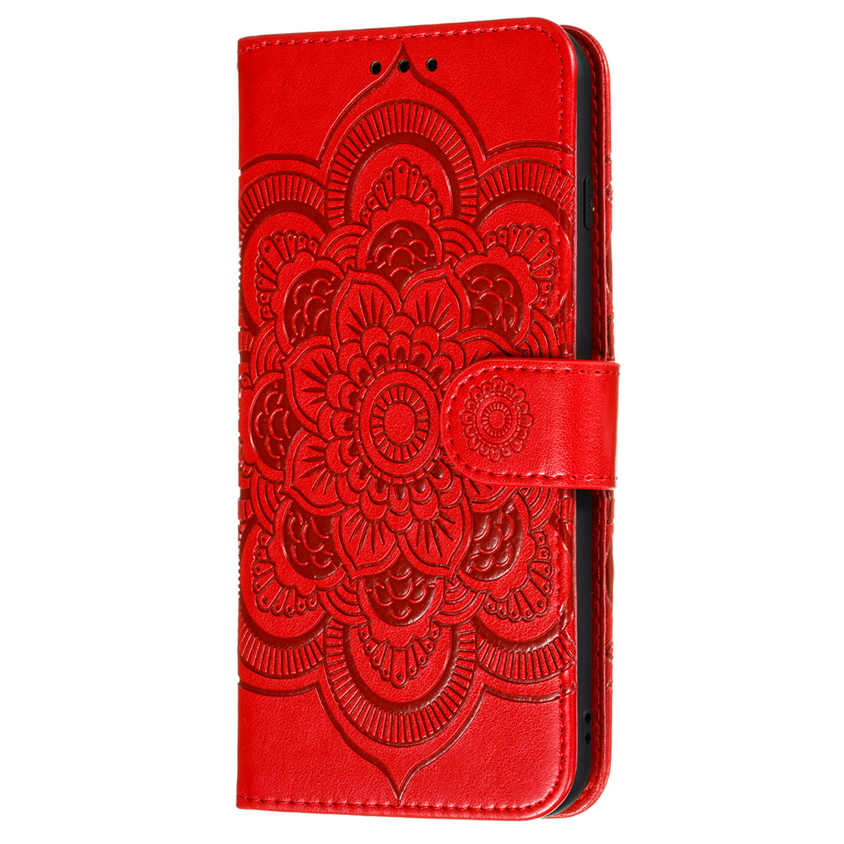 Imprinting Mandala Flower Flip PU Leather Case Stand Magnetic Closure Protective Phone Cover with Strap for Xiaomi Redmi Note 11 Pro 5G (China) (MediaTek)/Note 11 Pro+ 5G