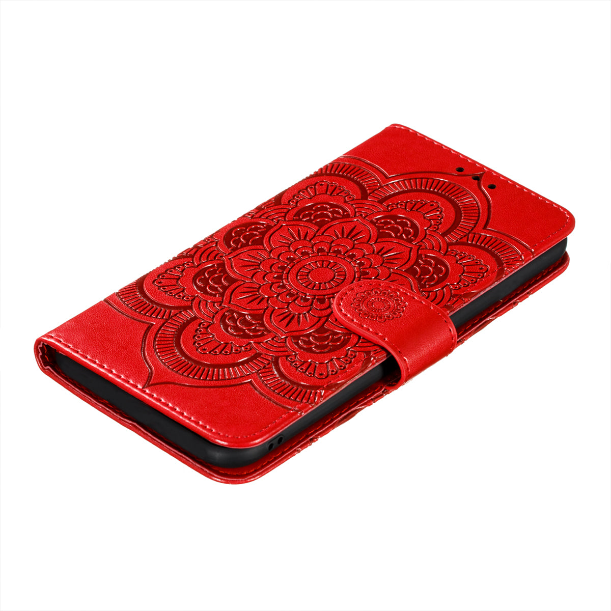 Imprinting Mandala Flower Flip PU Leather Case Stand Magnetic Closure Protective Phone Cover with Strap for Xiaomi Redmi Note 11 Pro 5G (China) (MediaTek)/Note 11 Pro+ 5G