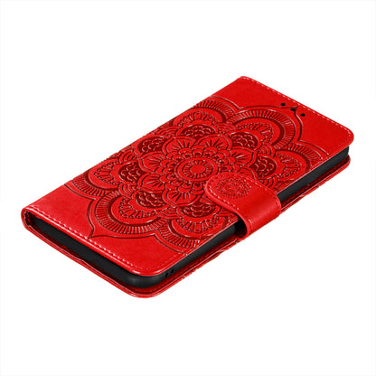 Imprinting Mandala Flower Flip PU Leather Case Stand Magnetic Closure Protective Phone Cover with Strap for Xiaomi Redmi Note 11 Pro 5G (China) (MediaTek)/Note 11 Pro+ 5G