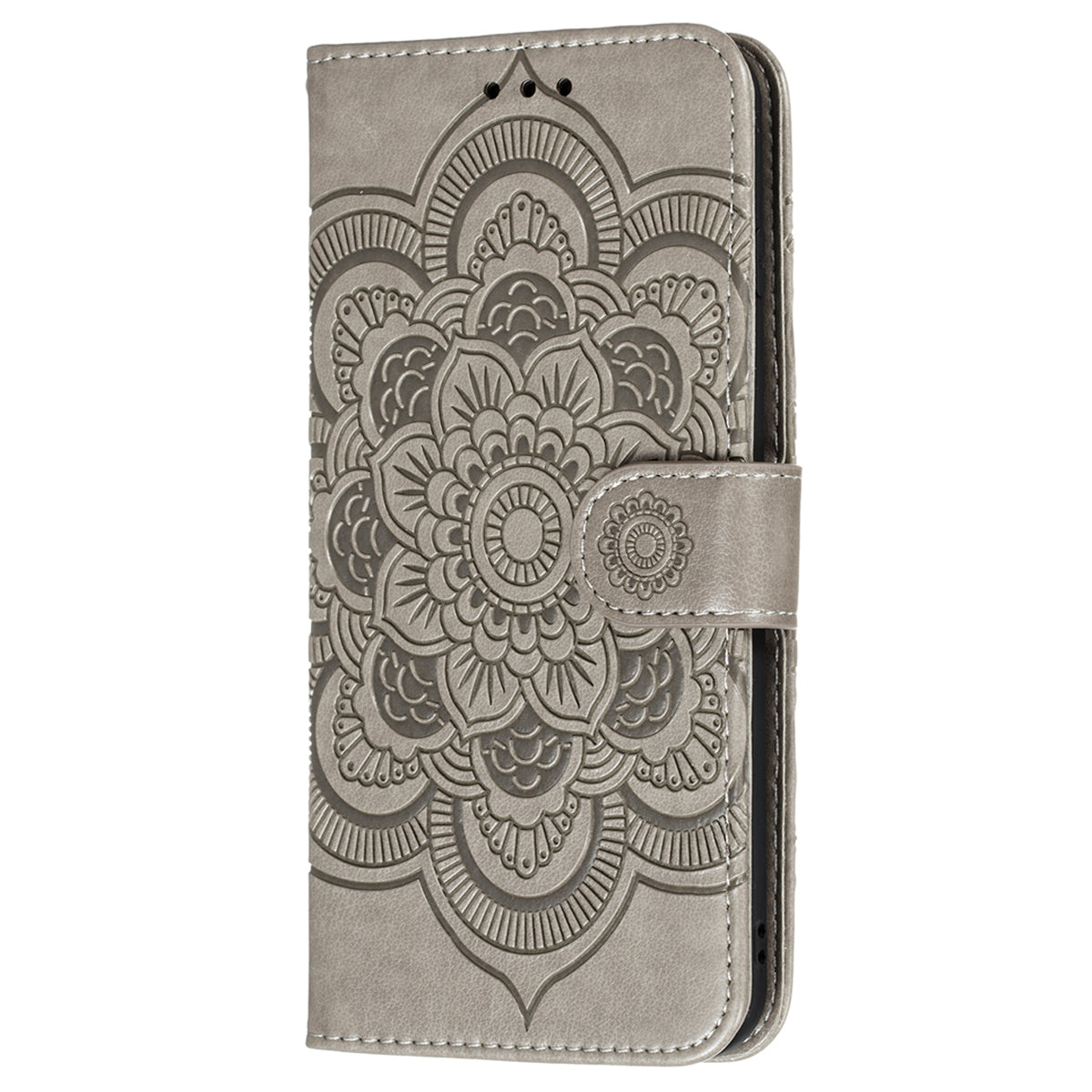 Imprinting Mandala Flower Flip PU Leather Case Stand Magnetic Closure Protective Phone Cover with Strap for Xiaomi Redmi Note 11 Pro 5G (China) (MediaTek)/Note 11 Pro+ 5G