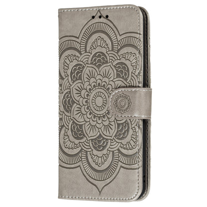 Imprinting Mandala Flower Flip PU Leather Case Stand Magnetic Closure Protective Phone Cover with Strap for Xiaomi Redmi Note 11 Pro 5G (China) (MediaTek)/Note 11 Pro+ 5G