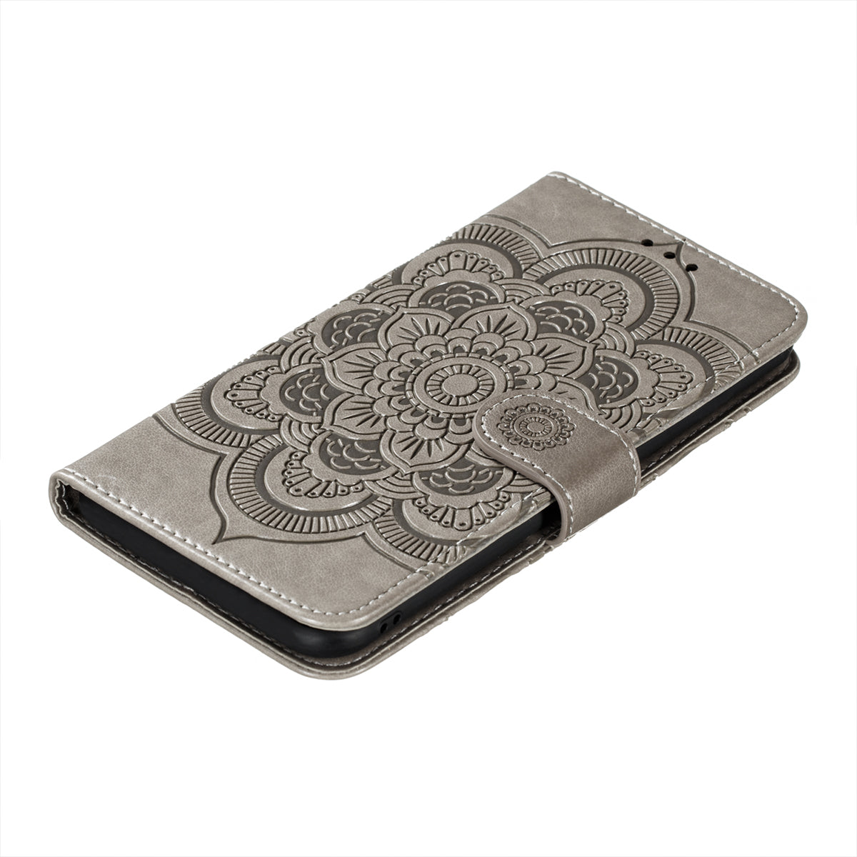 Imprinting Mandala Flower Flip PU Leather Case Stand Magnetic Closure Protective Phone Cover with Strap for Xiaomi Redmi Note 11 Pro 5G (China) (MediaTek)/Note 11 Pro+ 5G