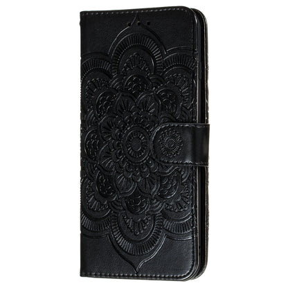Imprinting Mandala Flower Flip PU Leather Case Stand Magnetic Closure Protective Phone Cover with Strap for Xiaomi Redmi Note 11 Pro 5G (China) (MediaTek)/Note 11 Pro+ 5G