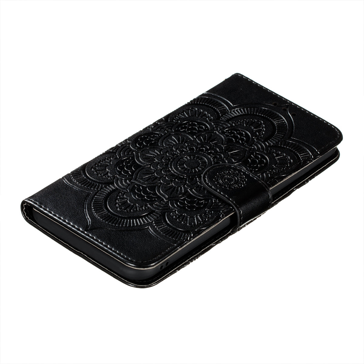 Imprinting Mandala Flower Flip PU Leather Case Stand Magnetic Closure Protective Phone Cover with Strap for Xiaomi Redmi Note 11 Pro 5G (China) (MediaTek)/Note 11 Pro+ 5G