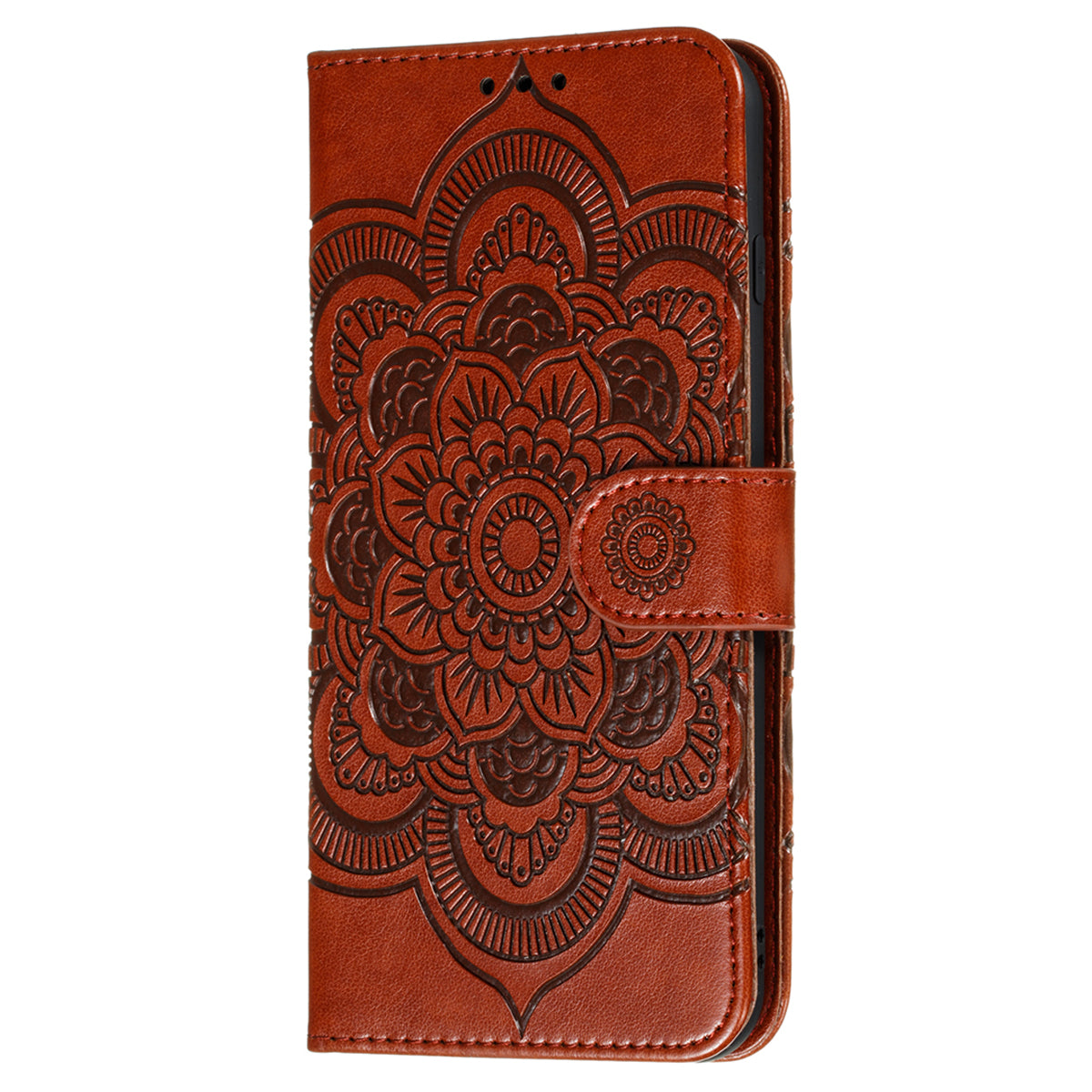 Imprinting Mandala Flower Flip PU Leather Case Stand Magnetic Closure Protective Phone Cover with Strap for Xiaomi Redmi Note 11 Pro 5G (China) (MediaTek)/Note 11 Pro+ 5G