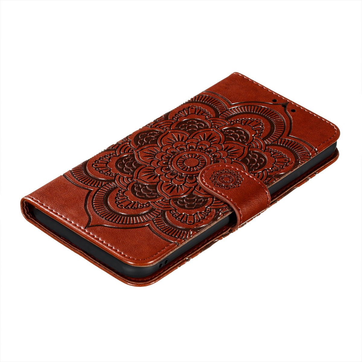 Imprinting Mandala Flower Flip PU Leather Case Stand Magnetic Closure Protective Phone Cover with Strap for Xiaomi Redmi Note 11 Pro 5G (China) (MediaTek)/Note 11 Pro+ 5G