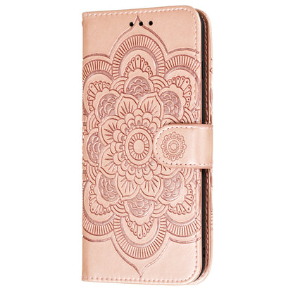 Imprinting Mandala Flower Flip PU Leather Case Stand Magnetic Closure Protective Phone Cover with Strap for Xiaomi Redmi Note 11 Pro 5G (China) (MediaTek)/Note 11 Pro+ 5G