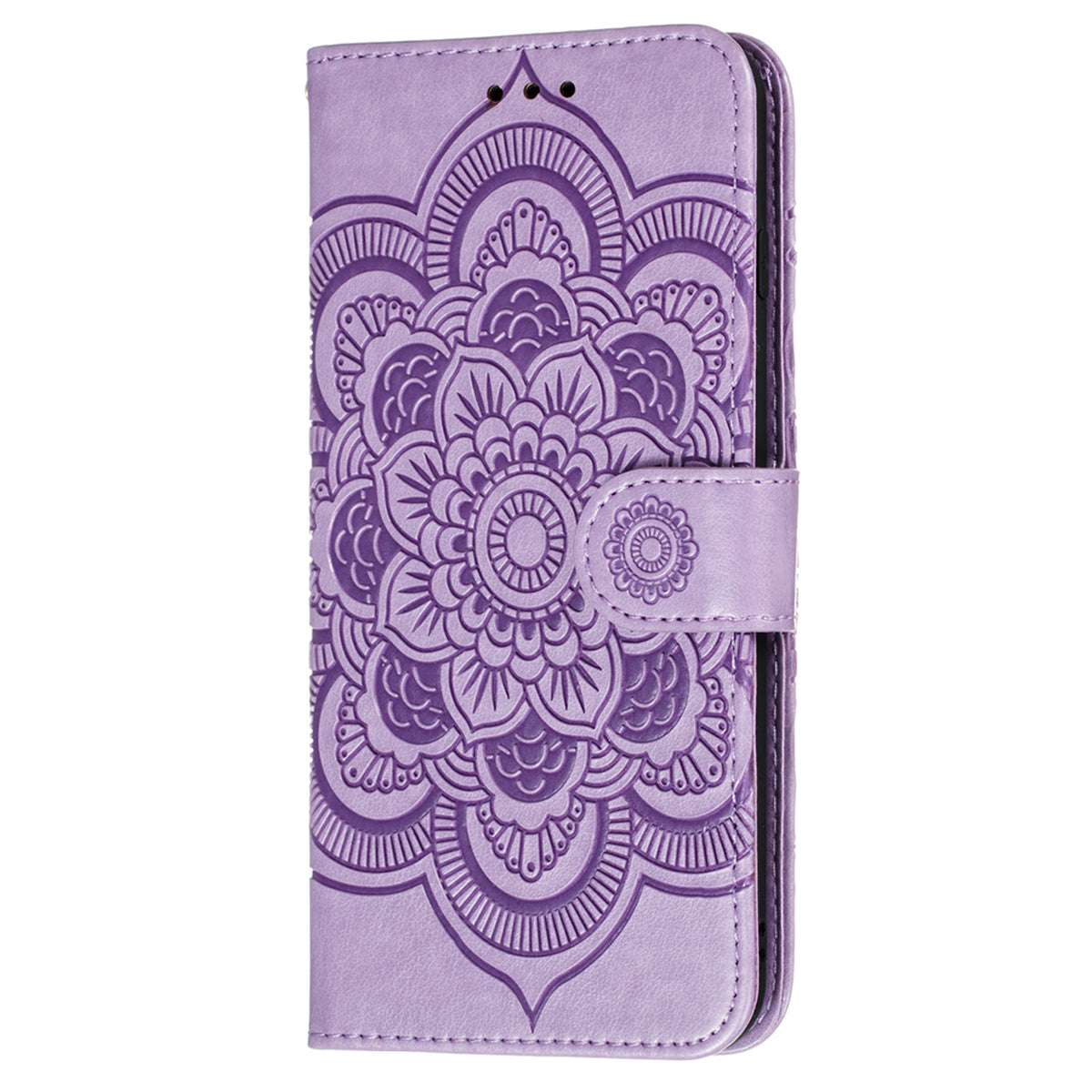 Imprinting Mandala Flower Flip PU Leather Case Stand Magnetic Closure Protective Phone Cover with Strap for Xiaomi Redmi Note 11 Pro 5G (China) (MediaTek)/Note 11 Pro+ 5G