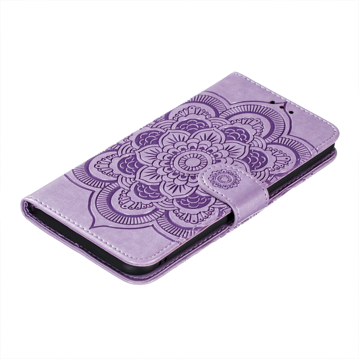 Imprinting Mandala Flower Flip PU Leather Case Stand Magnetic Closure Protective Phone Cover with Strap for Xiaomi Redmi Note 11 Pro 5G (China) (MediaTek)/Note 11 Pro+ 5G