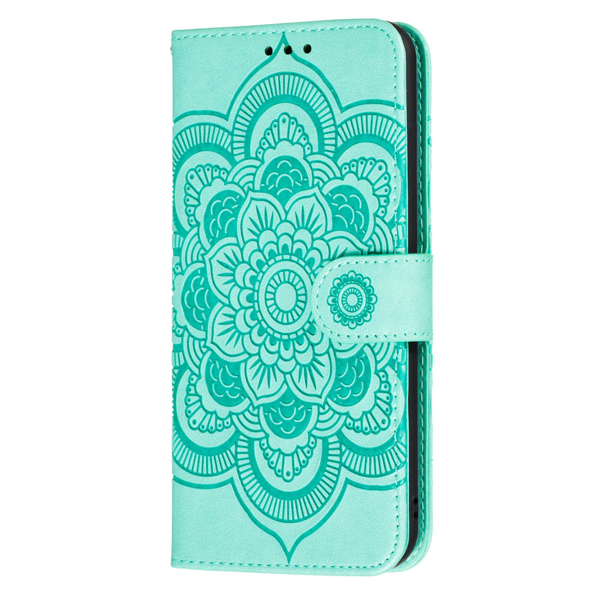 Imprinting Mandala Flower Flip PU Leather Case Stand Magnetic Closure Protective Phone Cover with Strap for Xiaomi Redmi Note 11 Pro 5G (China) (MediaTek)/Note 11 Pro+ 5G