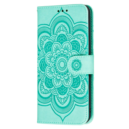 Imprinting Mandala Flower Flip PU Leather Case Stand Magnetic Closure Protective Phone Cover with Strap for Xiaomi Redmi Note 11 Pro 5G (China) (MediaTek)/Note 11 Pro+ 5G