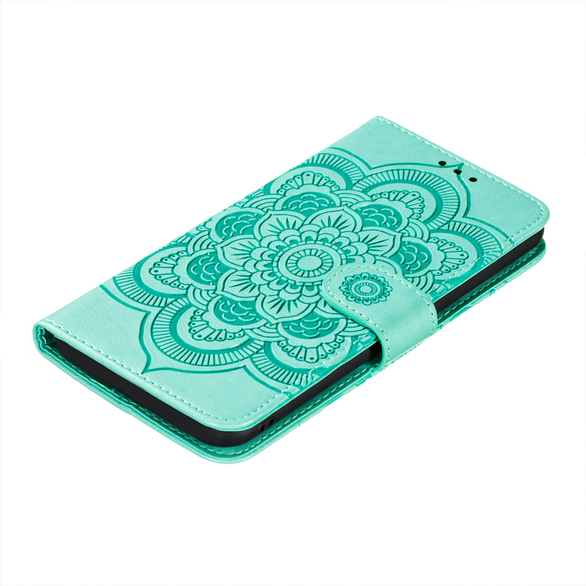 Imprinting Mandala Flower Flip PU Leather Case Stand Magnetic Closure Protective Phone Cover with Strap for Xiaomi Redmi Note 11 Pro 5G (China) (MediaTek)/Note 11 Pro+ 5G