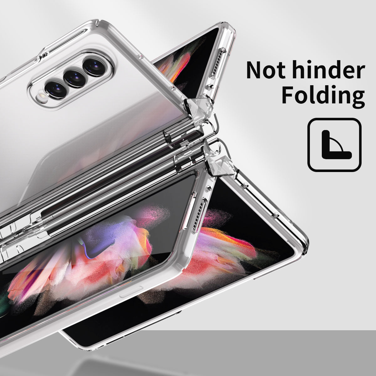PU Leather Coated PC Hinged Cover Folio Flip Full Protection Phone Case with Pen Holder and Tempered Glass Screen Protector for Samsung Galaxy Z Fold3 5G
