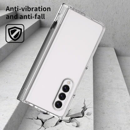 PU Leather Coated PC Hinged Cover Folio Flip Full Protection Phone Case with Pen Holder and Tempered Glass Screen Protector for Samsung Galaxy Z Fold3 5G