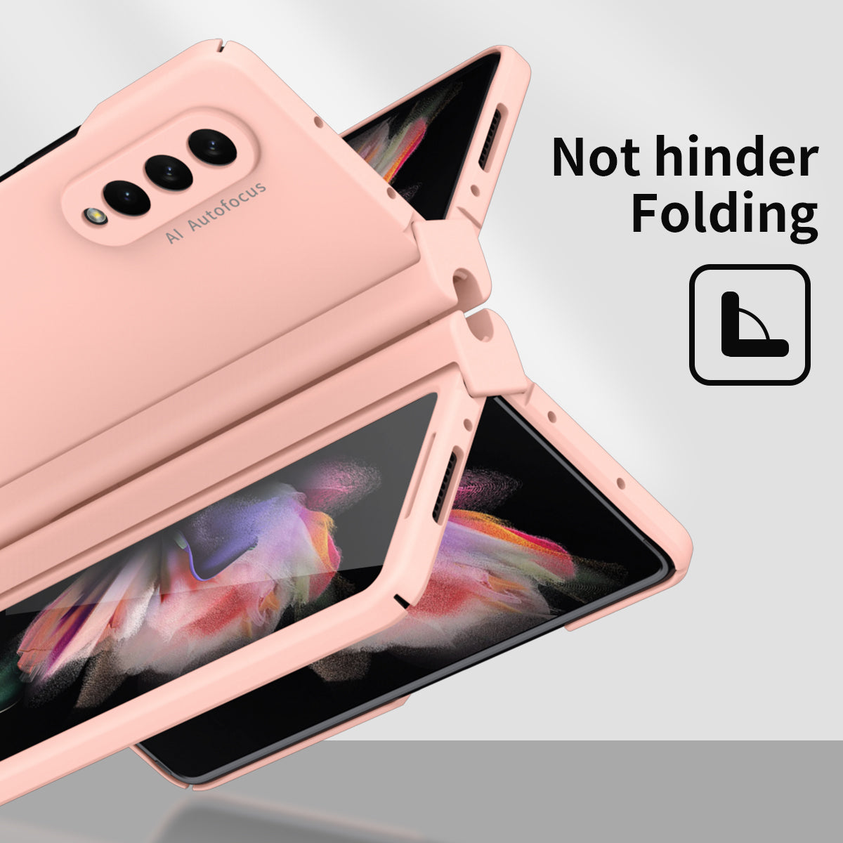 PU Leather Coated PC Hinged Cover Folio Flip Full Protection Phone Case with Pen Holder and Tempered Glass Screen Protector for Samsung Galaxy Z Fold3 5G