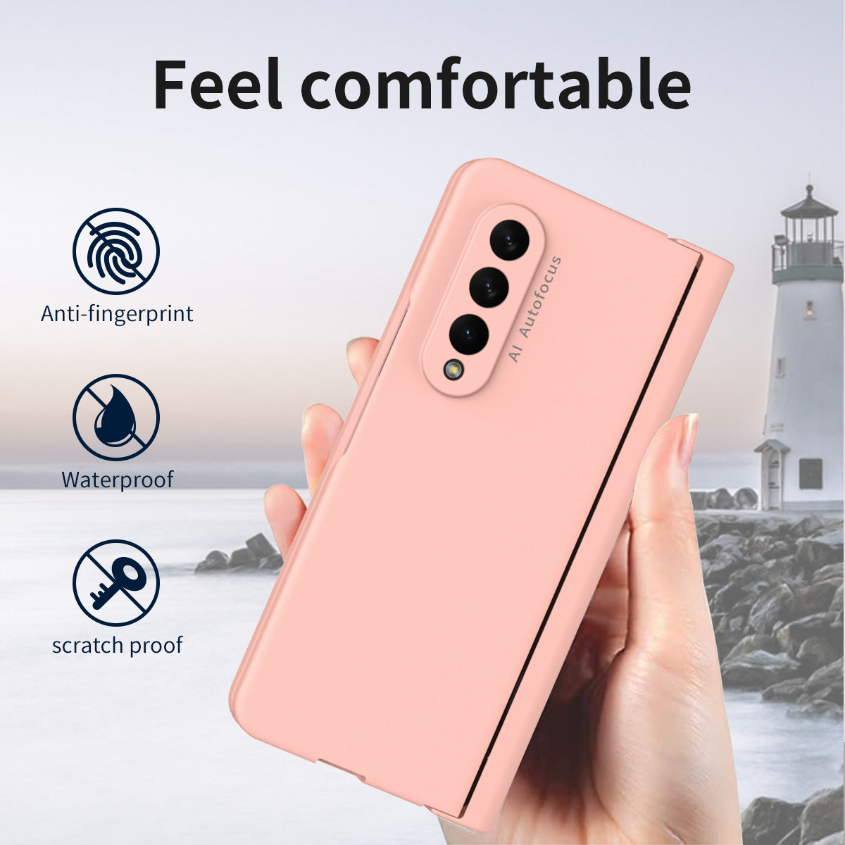PU Leather Coated PC Hinged Cover Folio Flip Full Protection Phone Case with Pen Holder and Tempered Glass Screen Protector for Samsung Galaxy Z Fold3 5G