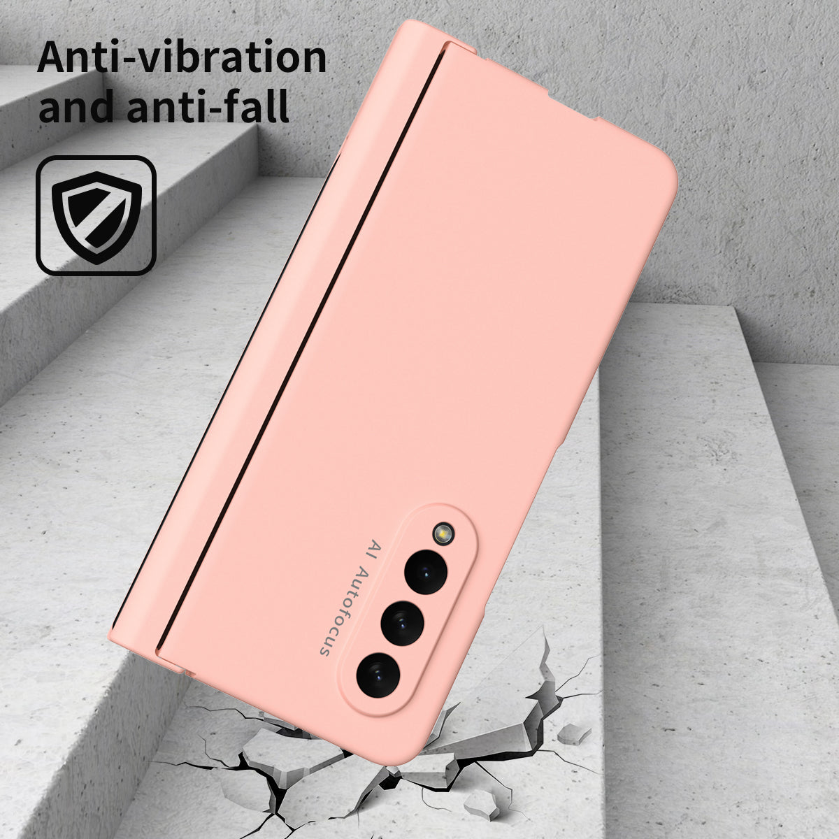 PU Leather Coated PC Hinged Cover Folio Flip Full Protection Phone Case with Pen Holder and Tempered Glass Screen Protector for Samsung Galaxy Z Fold3 5G