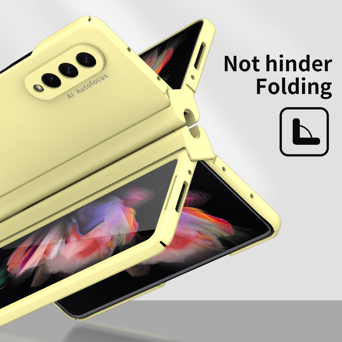 PU Leather Coated PC Hinged Cover Folio Flip Full Protection Phone Case with Pen Holder and Tempered Glass Screen Protector for Samsung Galaxy Z Fold3 5G