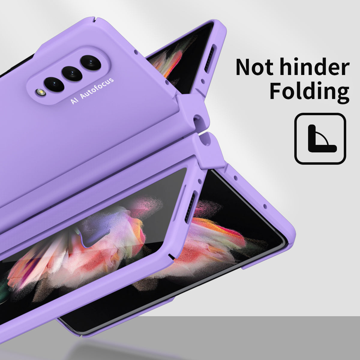 PU Leather Coated PC Hinged Cover Folio Flip Full Protection Phone Case with Pen Holder and Tempered Glass Screen Protector for Samsung Galaxy Z Fold3 5G
