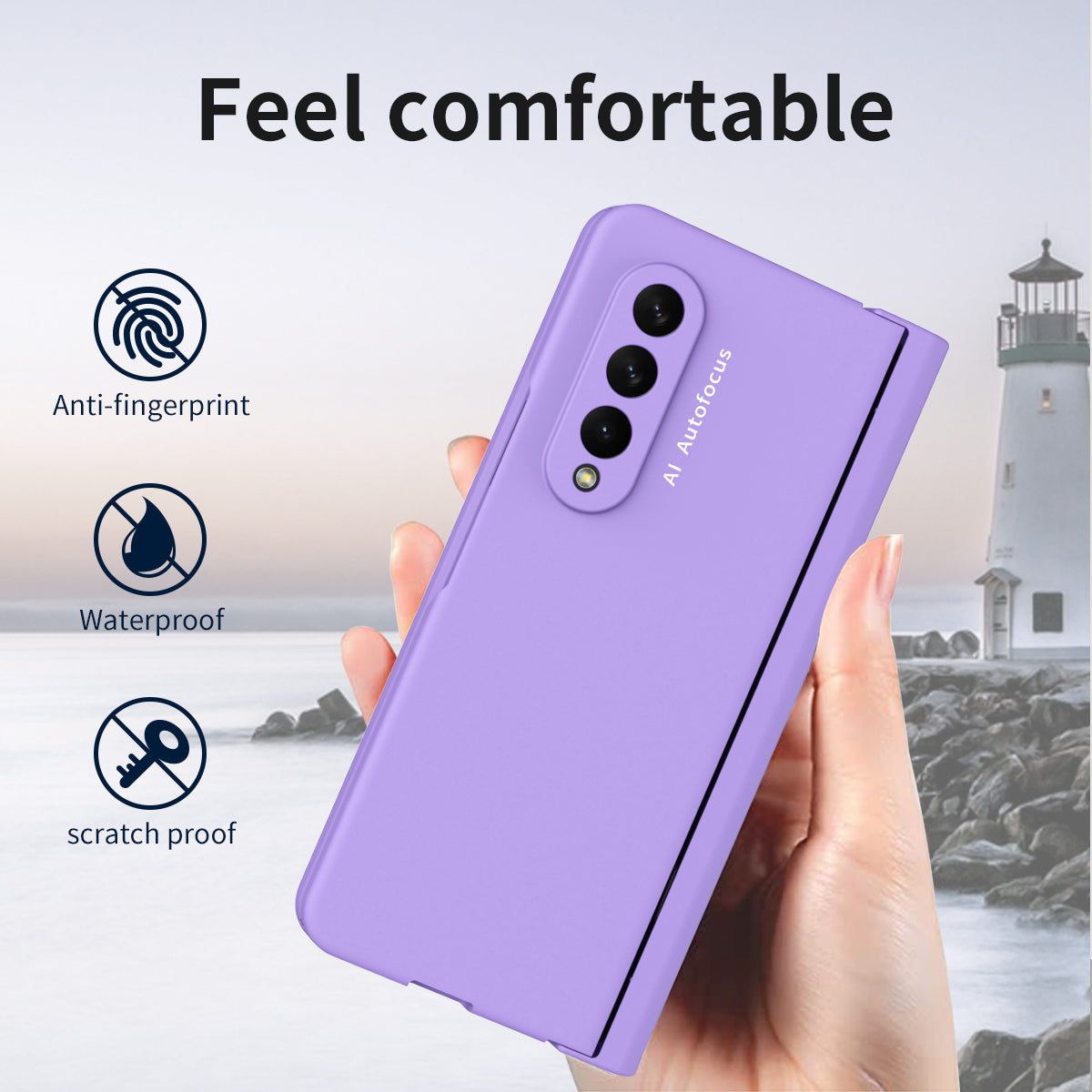 PU Leather Coated PC Hinged Cover Folio Flip Full Protection Phone Case with Pen Holder and Tempered Glass Screen Protector for Samsung Galaxy Z Fold3 5G