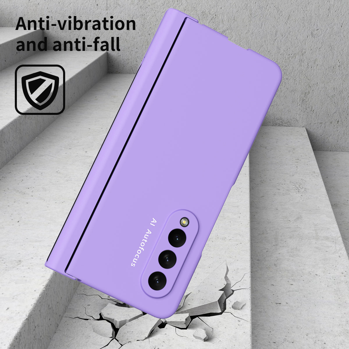 PU Leather Coated PC Hinged Cover Folio Flip Full Protection Phone Case with Pen Holder and Tempered Glass Screen Protector for Samsung Galaxy Z Fold3 5G