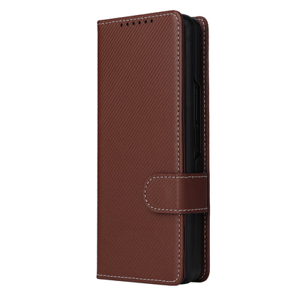 Stand Wallet PU Leather Cover Pen Slot Design Detachable Leather Coated PC Phone Case for Samsung Galaxy Z Fold3 5G