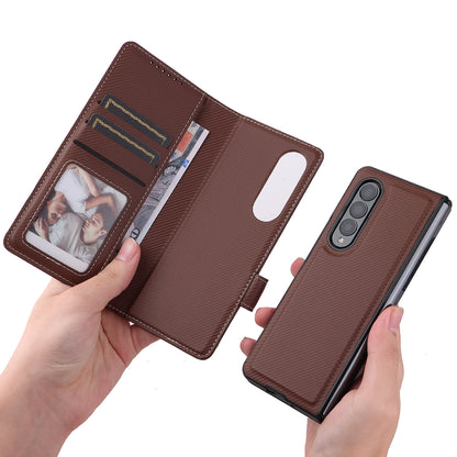 Stand Wallet PU Leather Cover Pen Slot Design Detachable Leather Coated PC Phone Case for Samsung Galaxy Z Fold3 5G