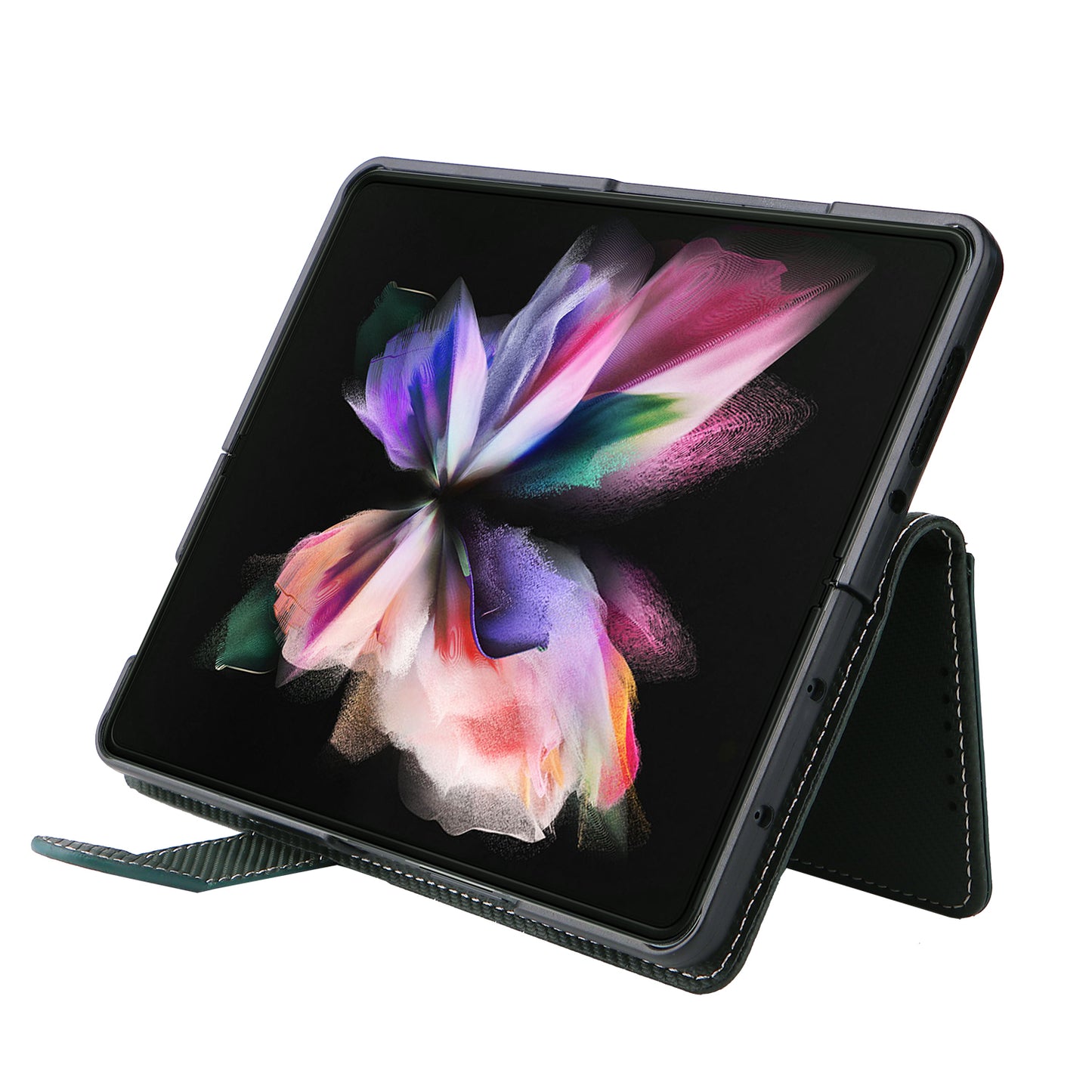 Stand Wallet PU Leather Cover Pen Slot Design Detachable Leather Coated PC Phone Case for Samsung Galaxy Z Fold3 5G