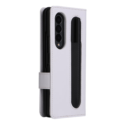 Stand Wallet PU Leather Cover Pen Slot Design Detachable Leather Coated PC Phone Case for Samsung Galaxy Z Fold3 5G
