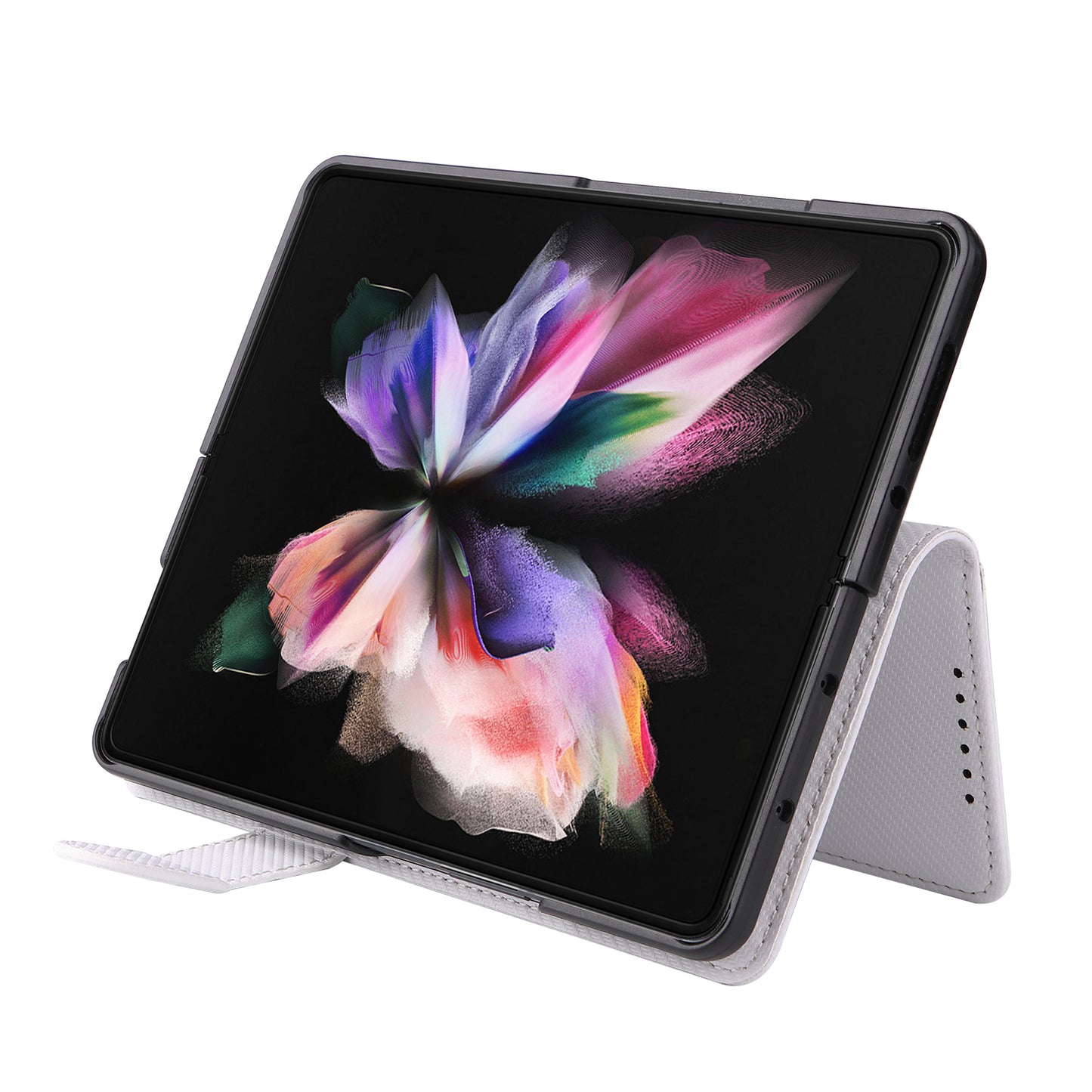 Stand Wallet PU Leather Cover Pen Slot Design Detachable Leather Coated PC Phone Case for Samsung Galaxy Z Fold3 5G