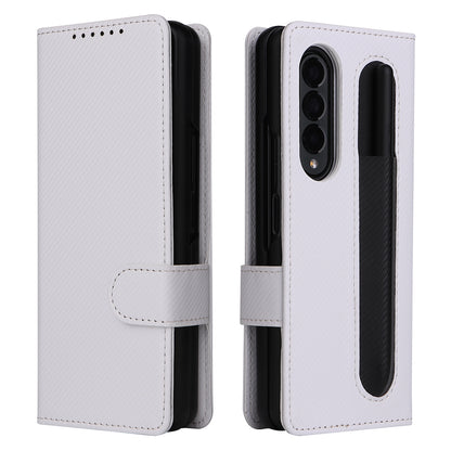 Stand Wallet PU Leather Cover Pen Slot Design Detachable Leather Coated PC Phone Case for Samsung Galaxy Z Fold3 5G