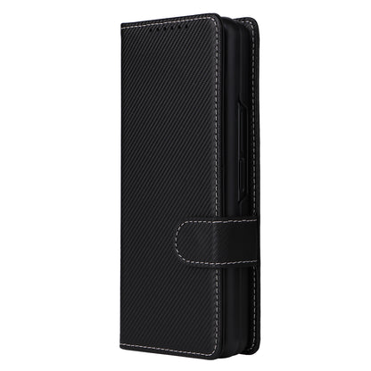 Stand Wallet PU Leather Cover Pen Slot Design Detachable Leather Coated PC Phone Case for Samsung Galaxy Z Fold3 5G