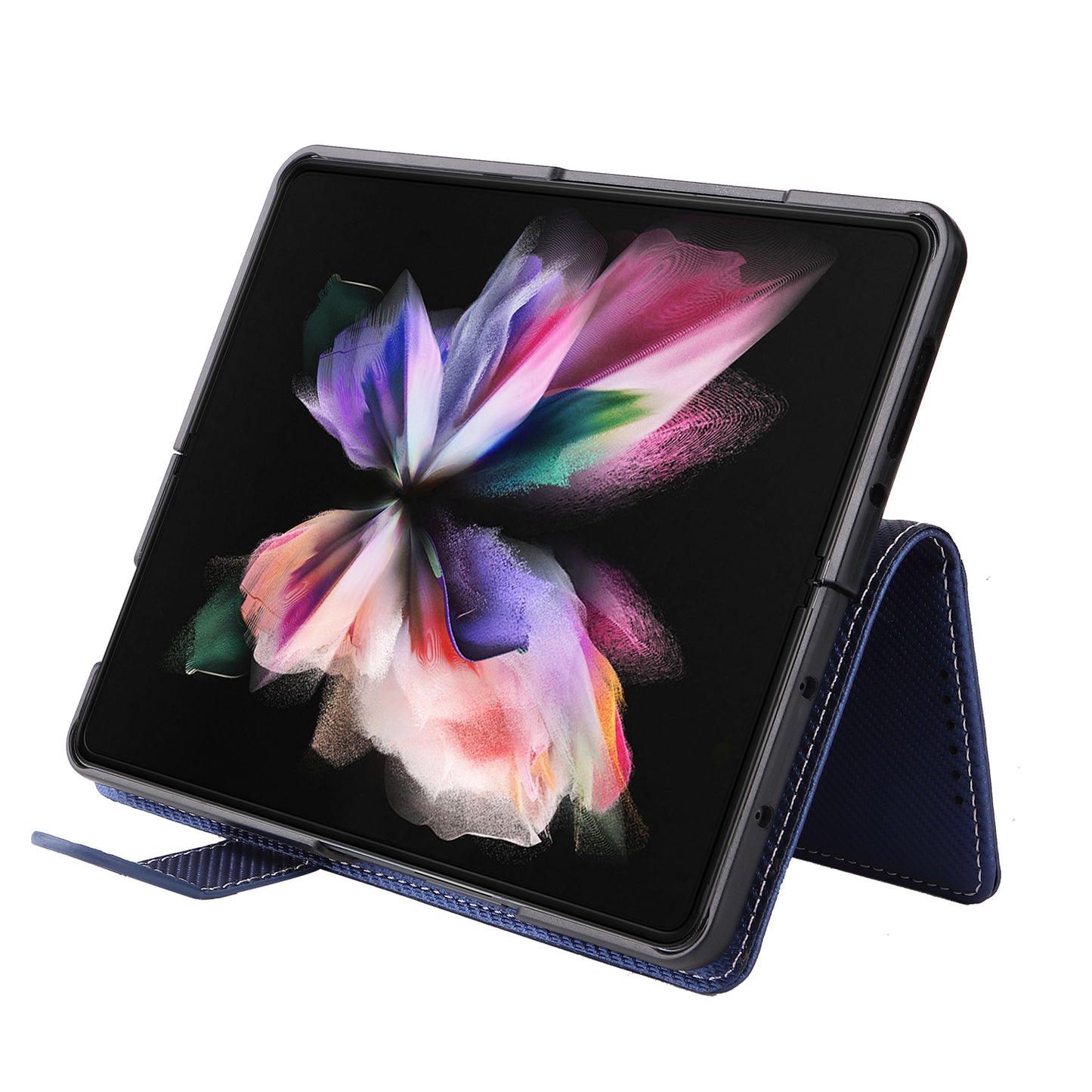 Stand Wallet PU Leather Cover Pen Slot Design Detachable Leather Coated PC Phone Case for Samsung Galaxy Z Fold3 5G