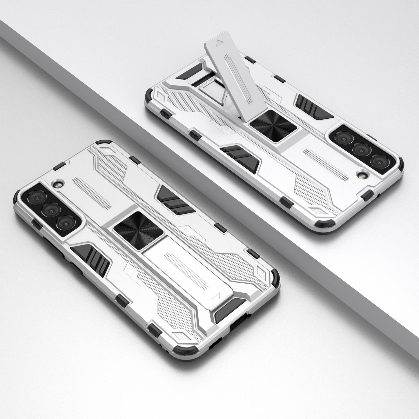 Shockproof Hard PC + Soft TPU Hybrid Protective Cover with Kickstand for Samsung Galaxy S22 5G