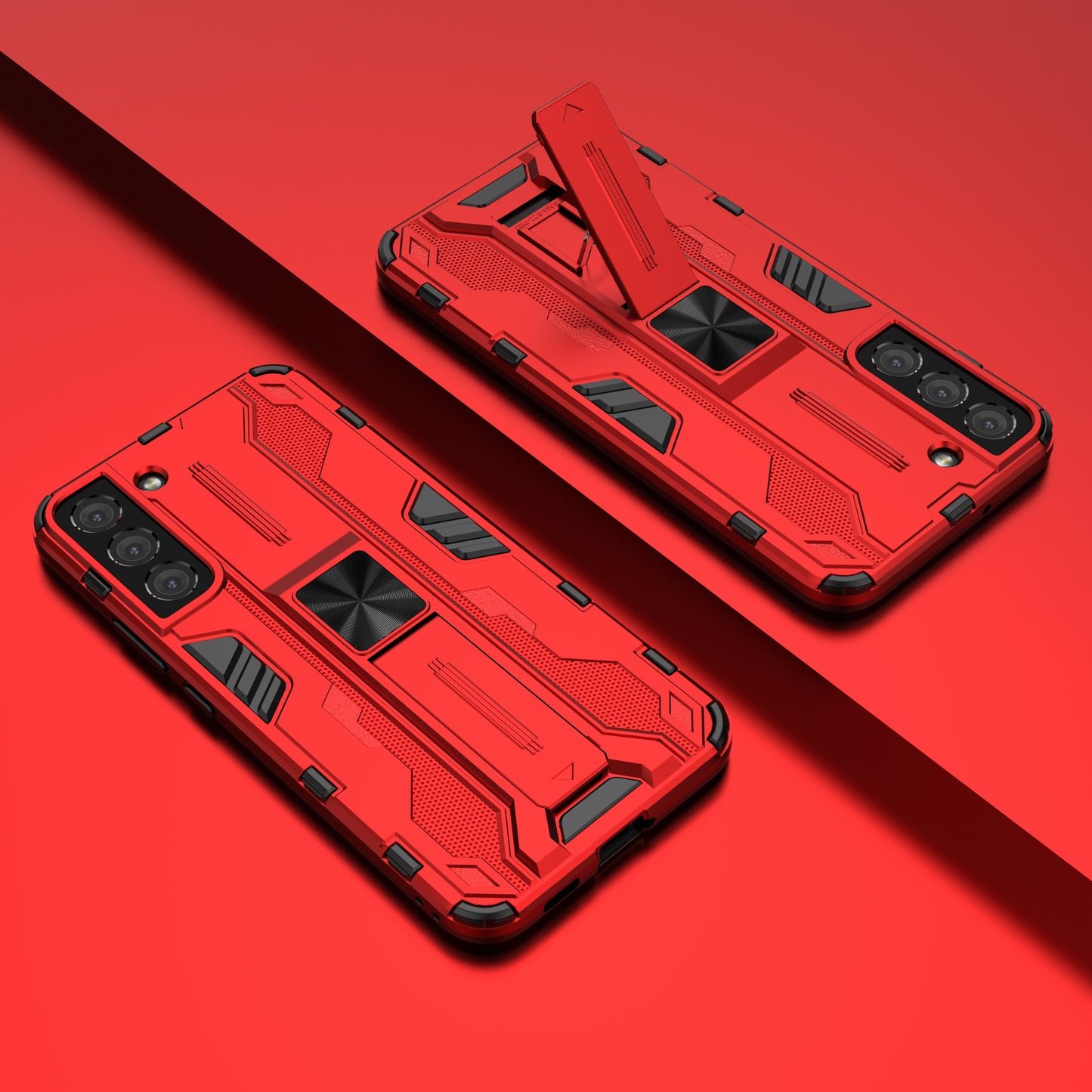 Shockproof Hard PC + Soft TPU Hybrid Protective Cover with Kickstand for Samsung Galaxy S22 5G