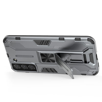 Shockproof Hard PC + Soft TPU Hybrid Protective Cover with Kickstand for Samsung Galaxy S22 5G