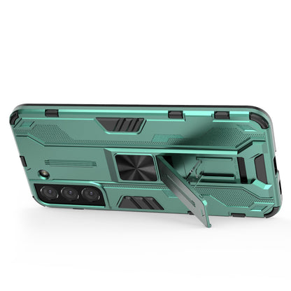 Shockproof Hard PC + Soft TPU Hybrid Protective Cover with Kickstand for Samsung Galaxy S22 5G