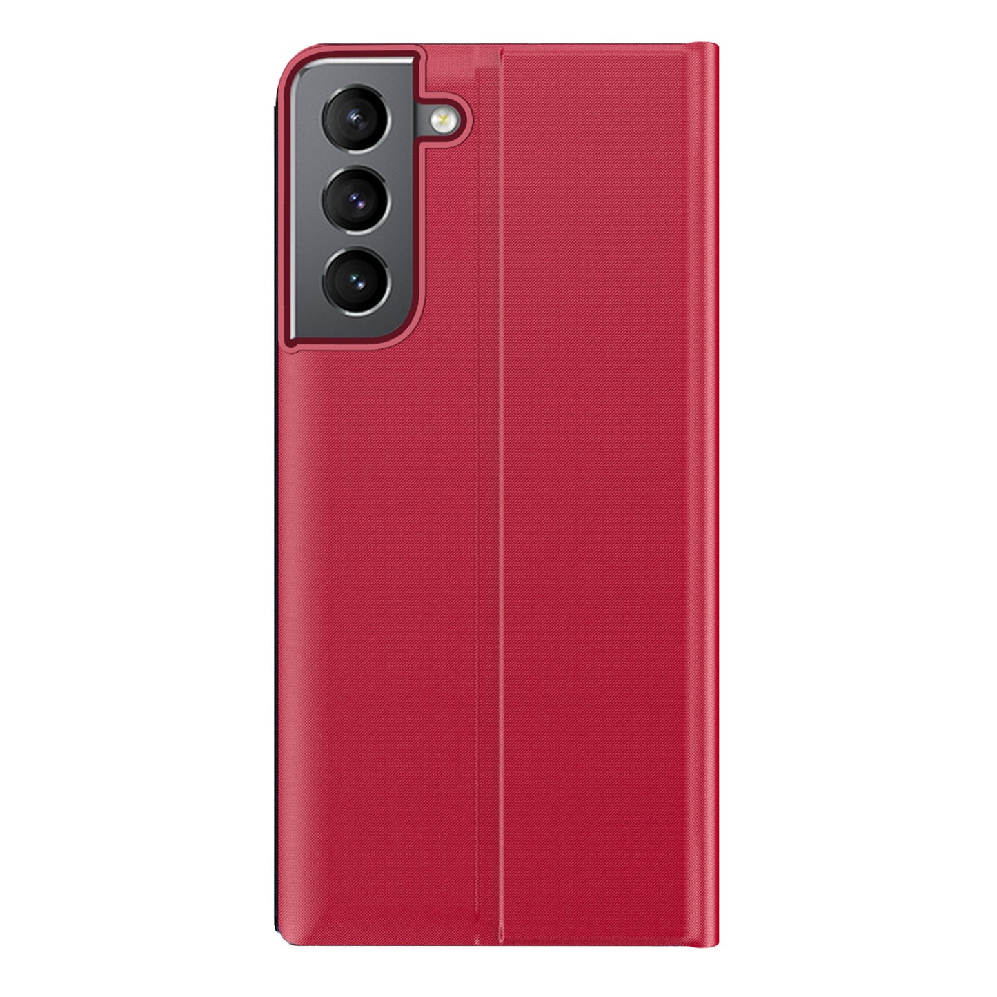 Shockproof Anti-fall Stand Folio Flip Cover Leather Auto-absorbed Phone Case with View Window for Samsung Galaxy S22 5G