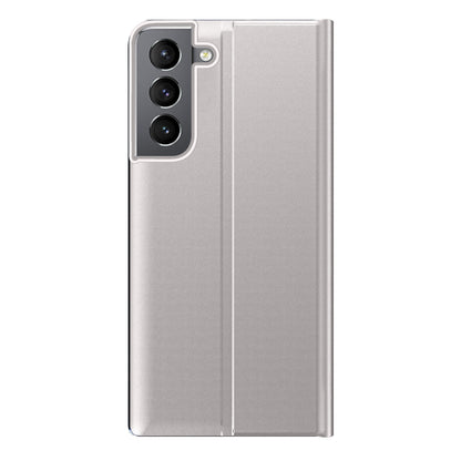 Shockproof Anti-fall Stand Folio Flip Cover Leather Auto-absorbed Phone Case with View Window for Samsung Galaxy S22 5G