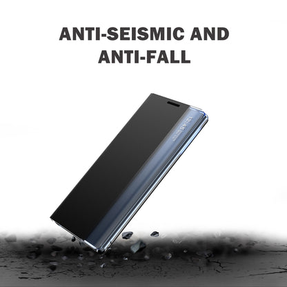 Shockproof Anti-fall Stand Folio Flip Cover Leather Auto-absorbed Phone Case with View Window for Samsung Galaxy S22 5G