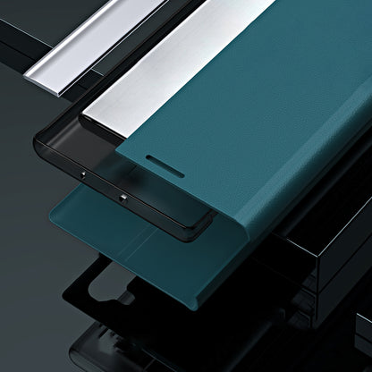 Light Slim Anti-drop PU Leather Magnetic Absorption Phone Cover with Stand for Samsung Galaxy S22 Ultra 5G