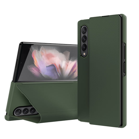 Kevlar Texture Anti-fingerprint Magnetic Absorption PU Leather + PC Phone Cover Case for Samsung Galaxy Z Fold3 5G